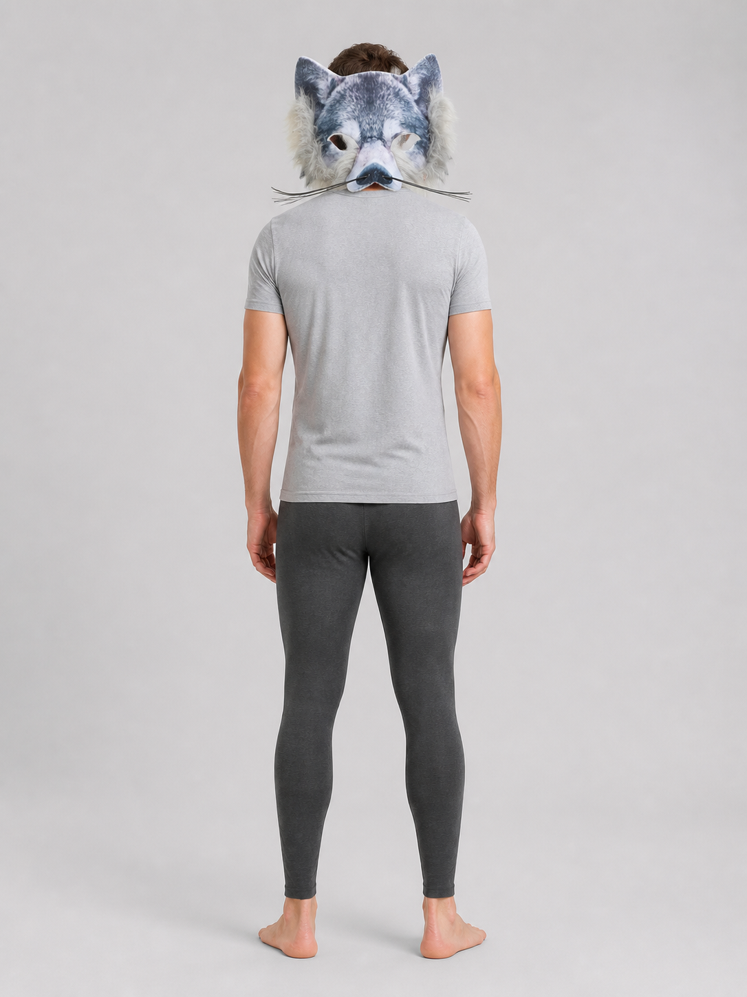 Gray-Blue Wolf Carnival Headpiece for Halloween back view