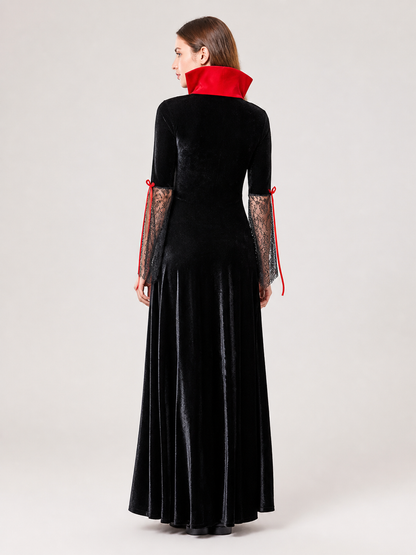 Vampire Costume with Red Trim for Halloween back view