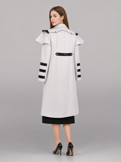 White costume cloak with black details