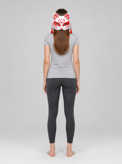 White, Red, and Blue Rabbit Carnival Mask for Halloween back view