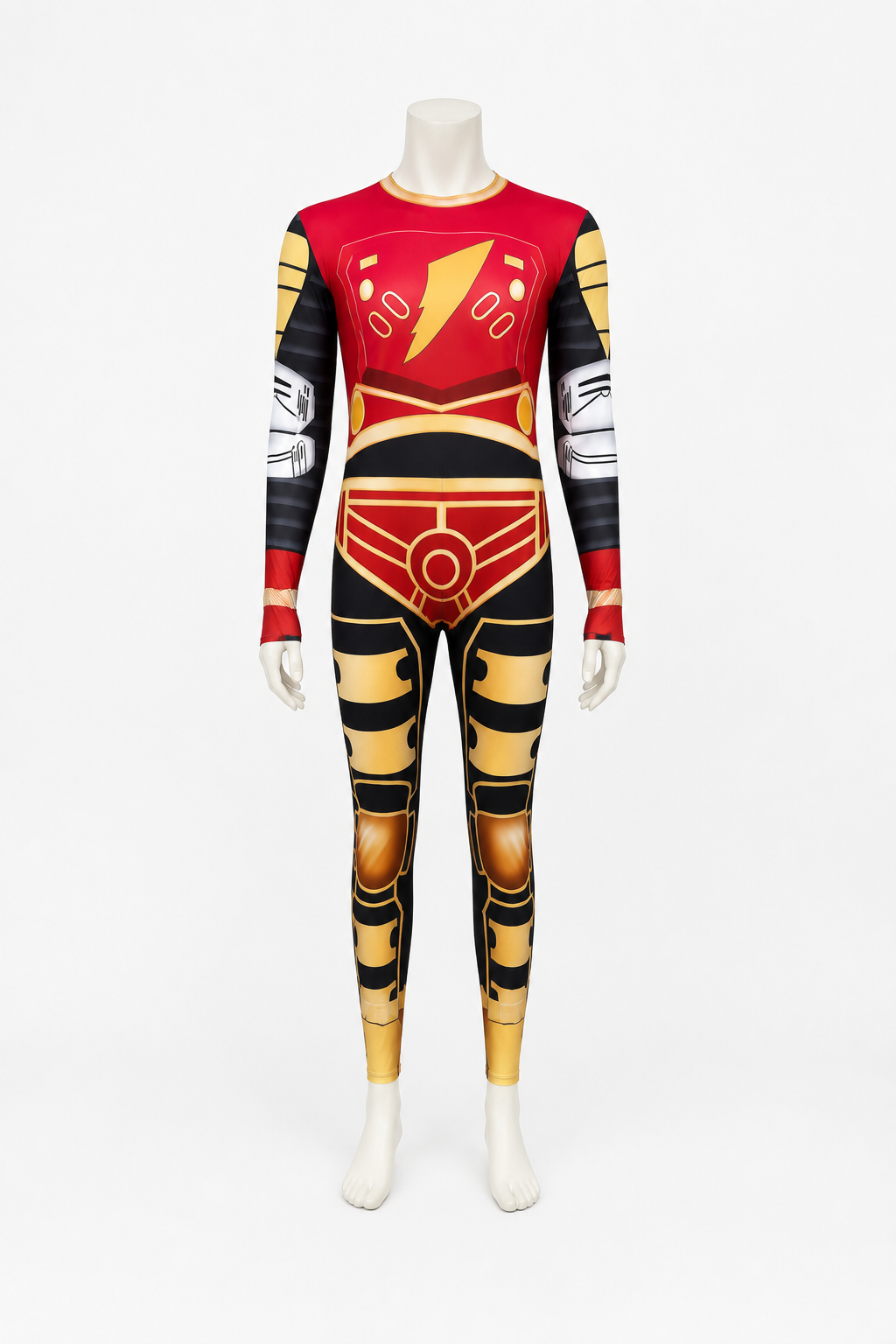 Cosplay Jumpsuit with Zipper and Geometric Print back view