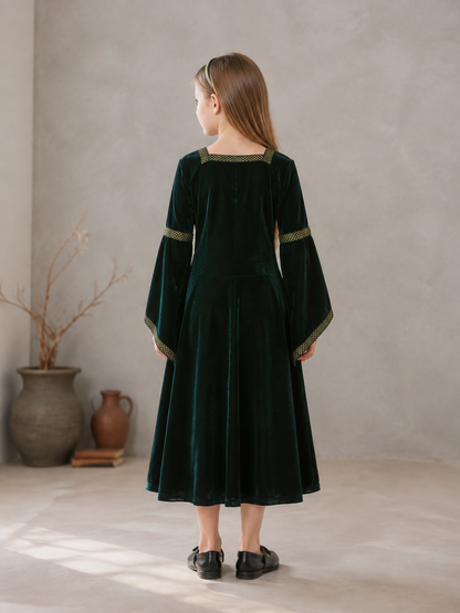 Medieval Cosplay Costume with Bishop Sleeves back view