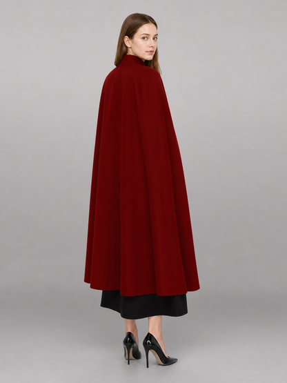 Long Burgundy Cassock with Collar and Buttons