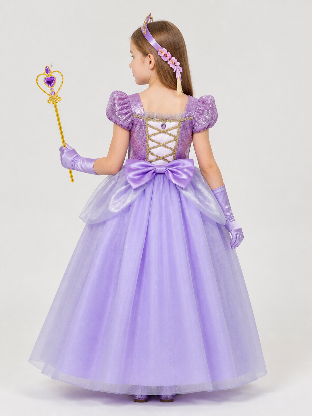 Purple Princess Carnival Costume for Halloween back view