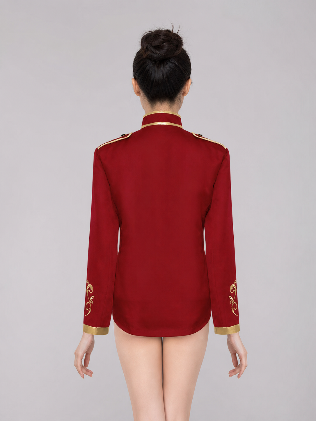 Embroidered Cosplay Jacket, Red with Gold