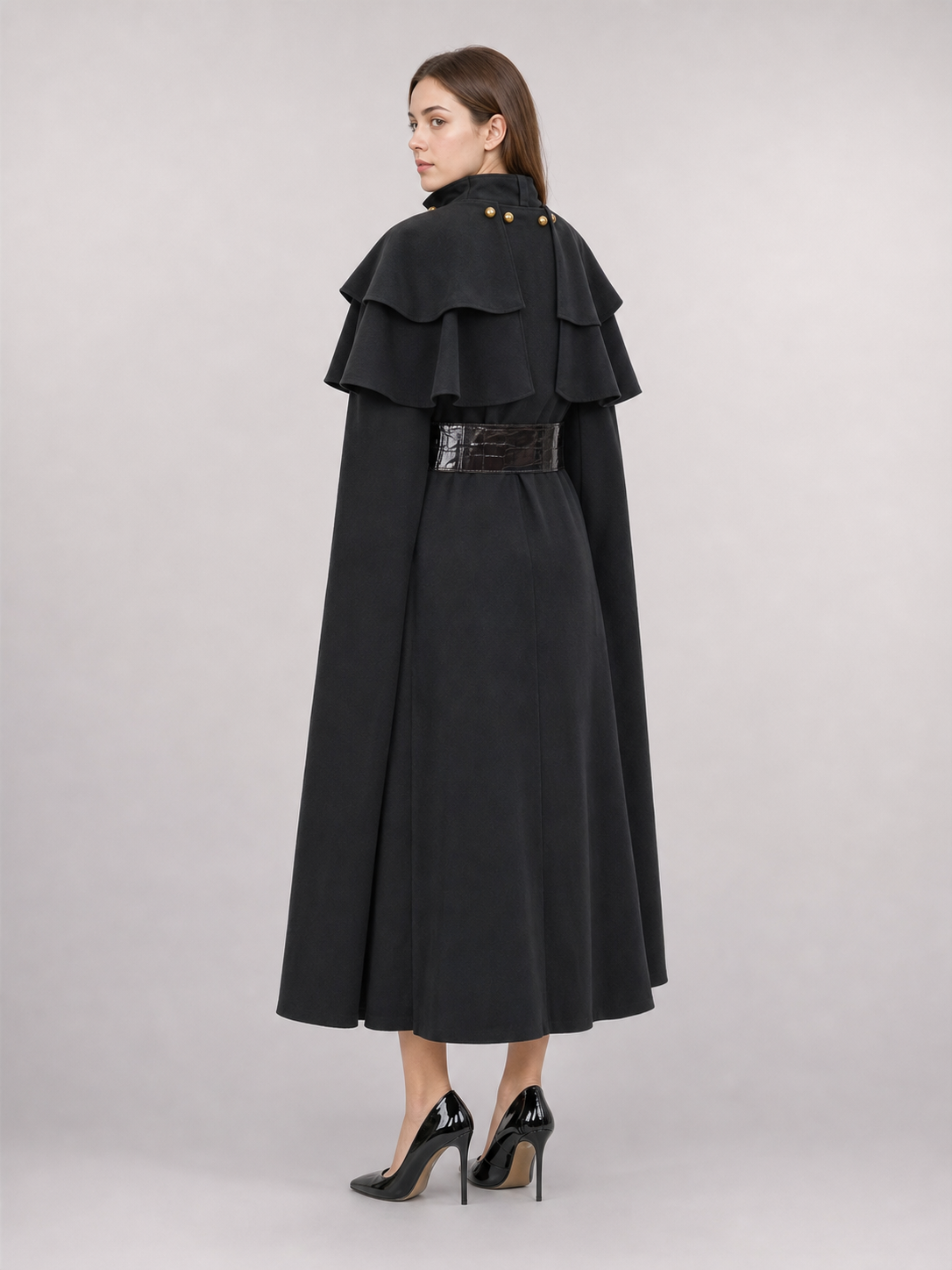 Black Carnival Hooded Cloak for Halloween