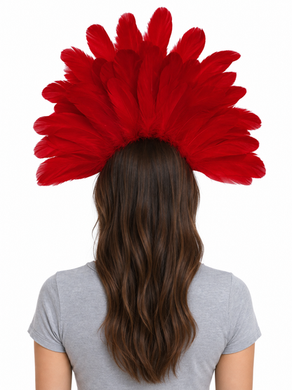 Carnival Feather Headpiece with Mask