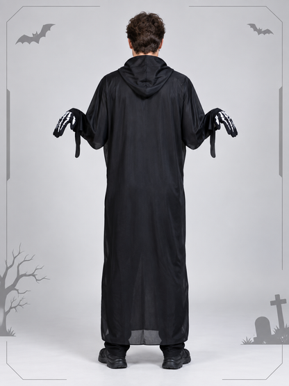 Skeleton Costume: Robe, Mask, Gloves