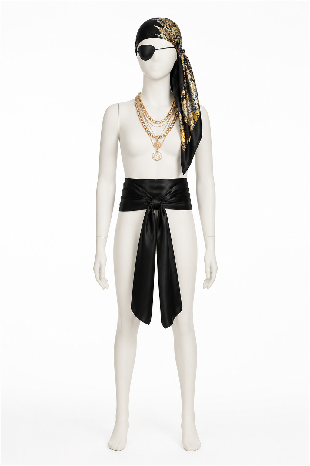 Pirate Costume: Bandana and Eye Patch back view