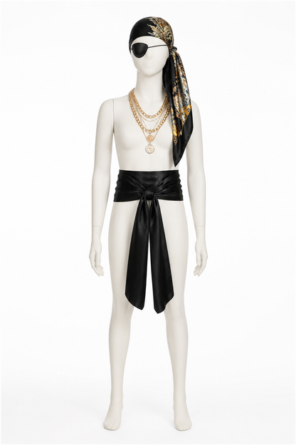 Pirate Costume: Bandana and Eye Patch back view