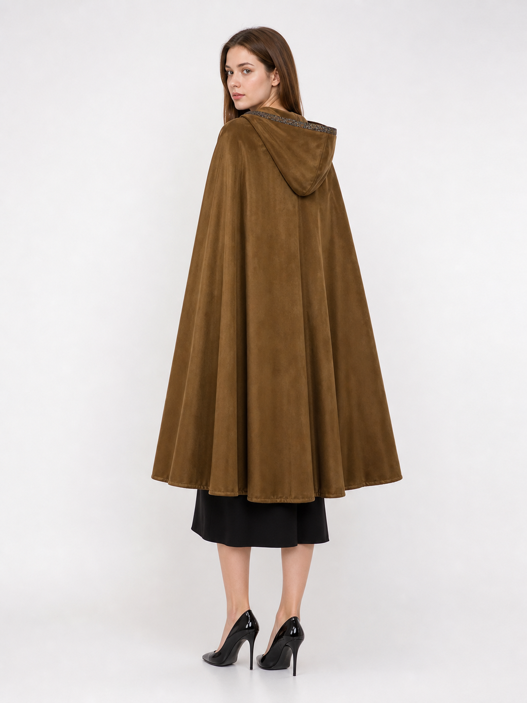 Brown Hooded Carnival Cloak