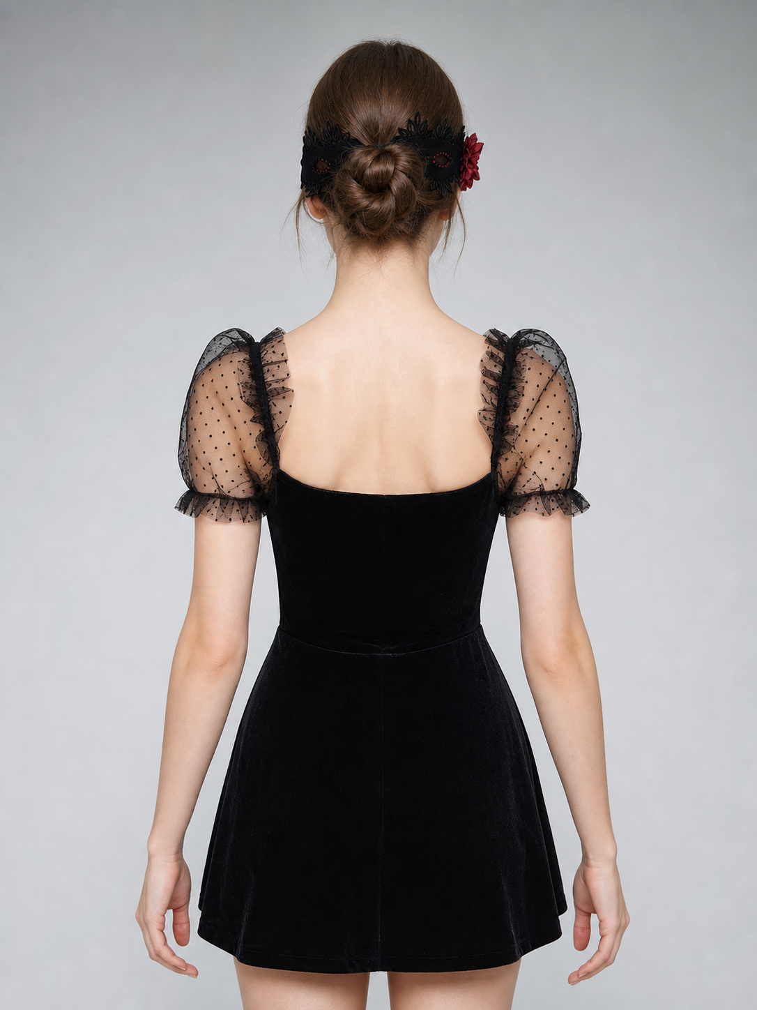 Masquerade Eye Mask with Rose, Gothic Style