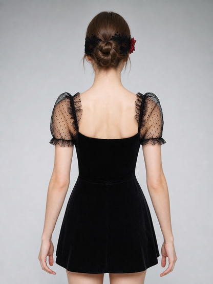 Masquerade Eye Mask with Rose, Gothic Style