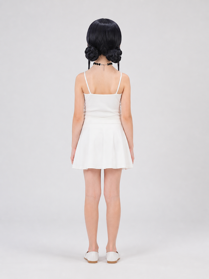 Zoe Black Cosplay Wig, Straight Hair, Bangs back view