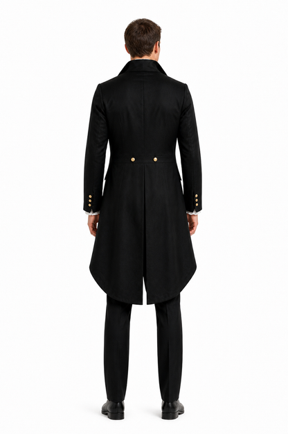 Black Victorian Gothic and Steampunk Tailcoat
