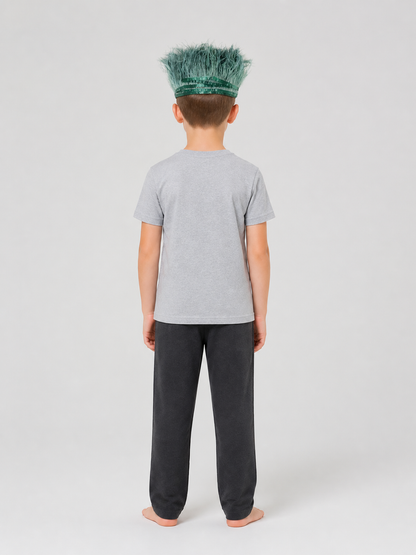 Green Carnival Headband with Long Feathers back view