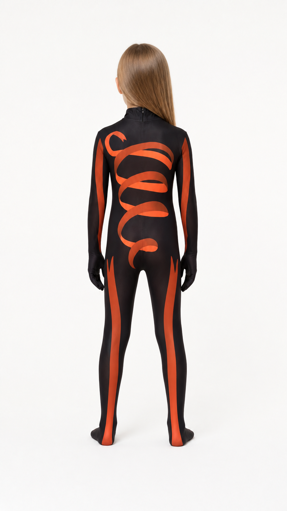 Black and Orange Clown Jumpsuit for Cosplay back view