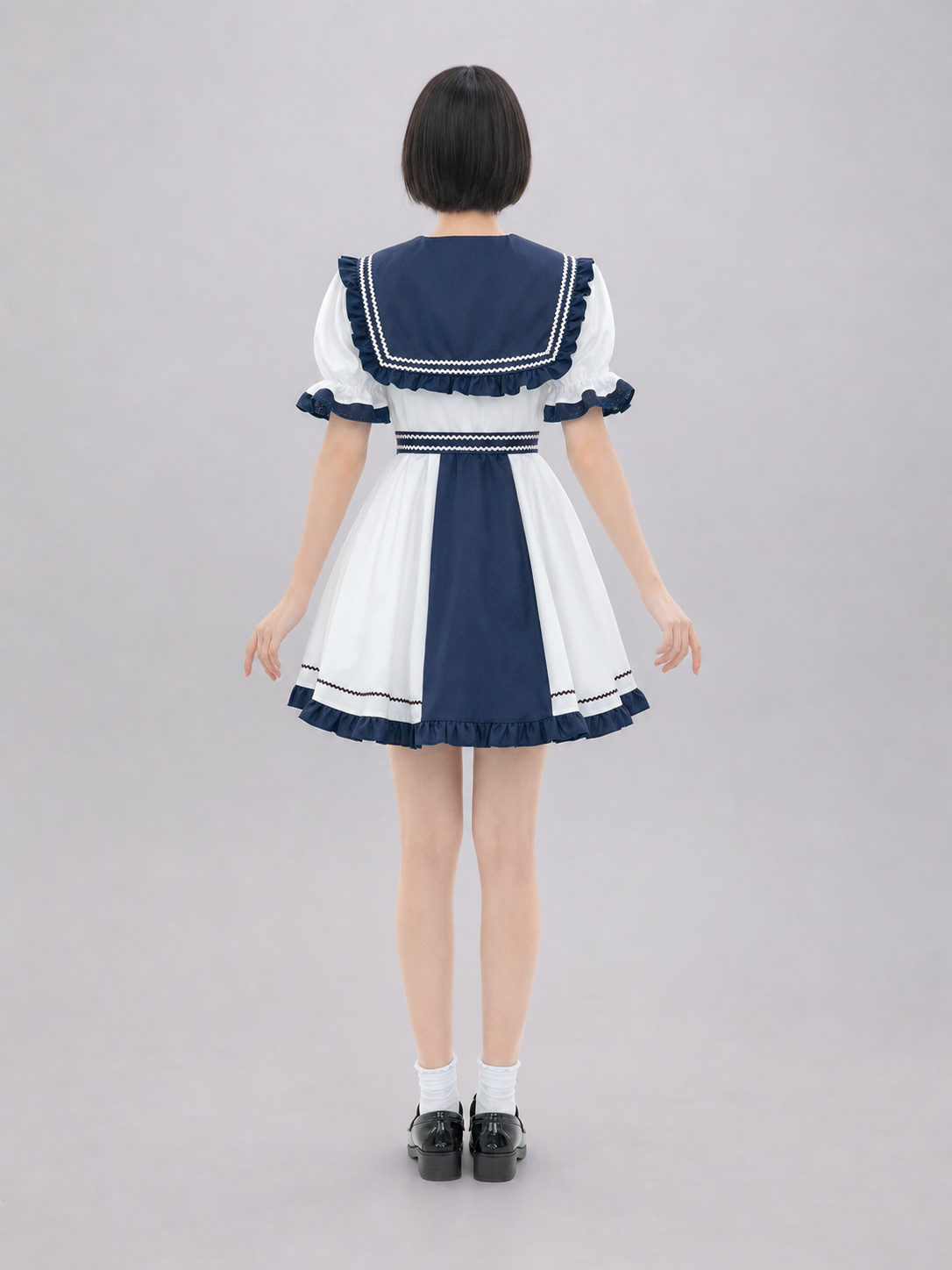 Maid-Style Cosplay Costume with Bow back view