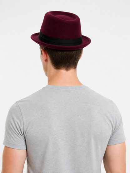 Carnival Fedora Hat with Ribbon and Wide Brim