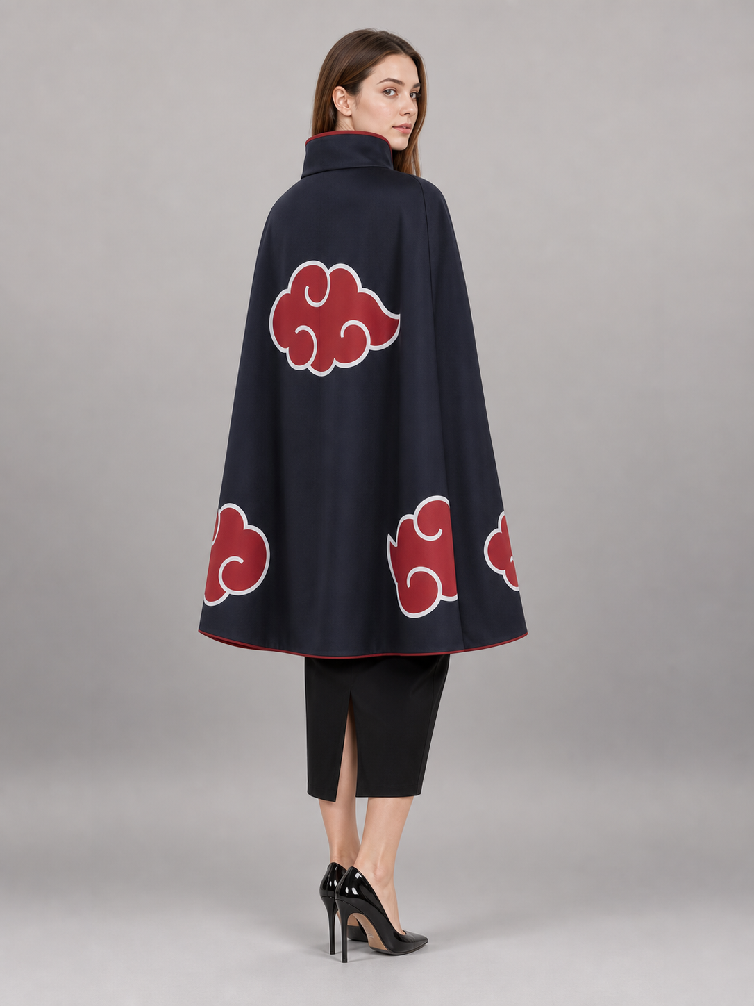 Black Carnival Cloak with Red Clouds