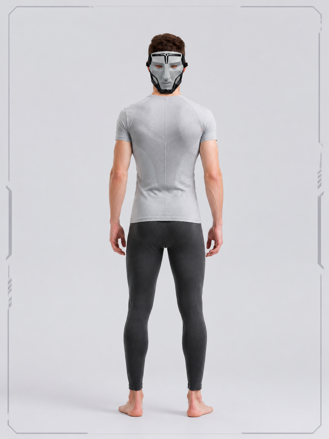 White Carnival Mask with Black Accents for Halloween