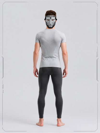White Carnival Mask with Black Accents for Halloween
