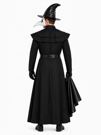 Vampire Costume with Hood and Mask for Cosplay back view
