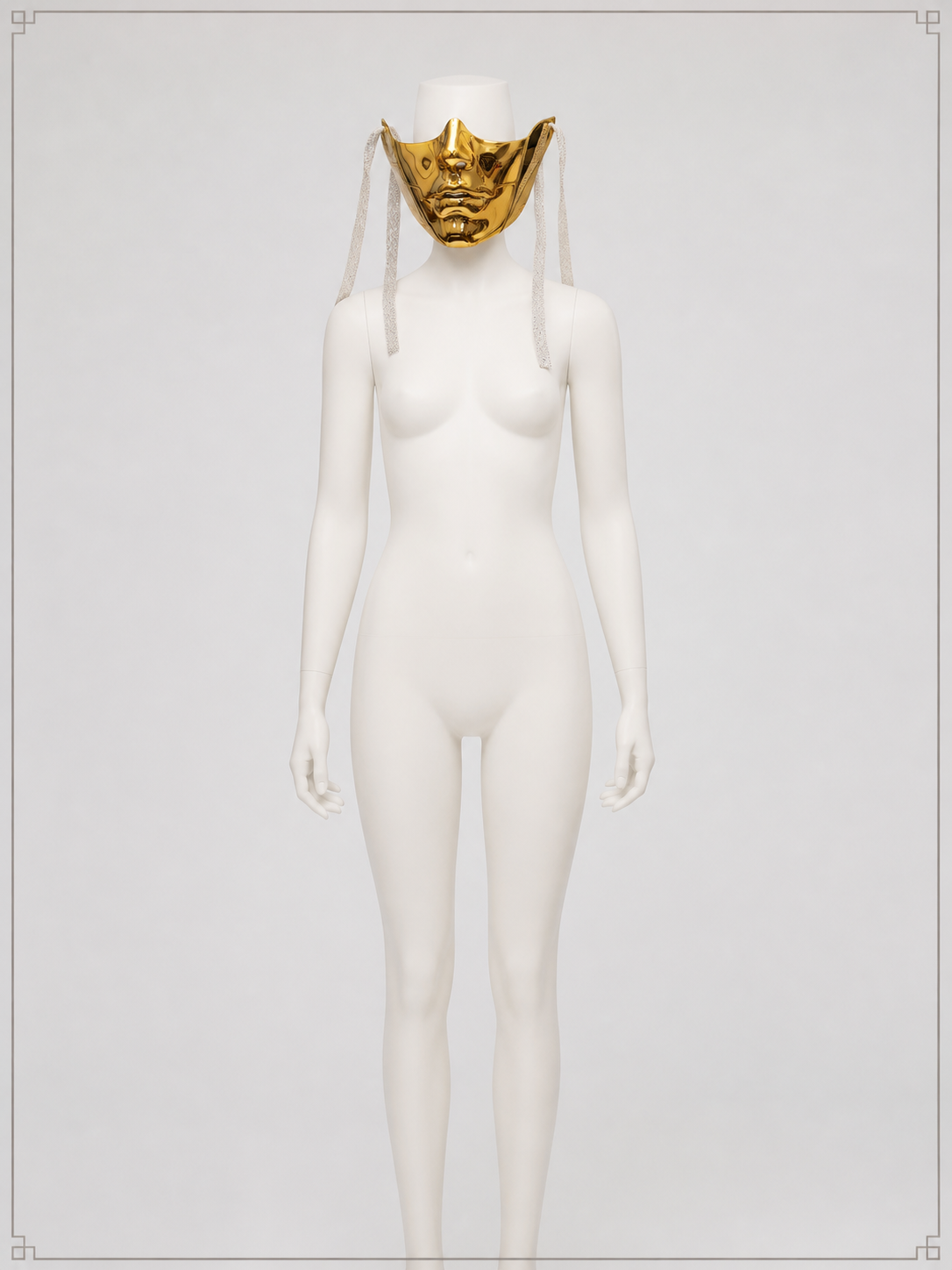 Gold and Silver Halloween Mask for Cosplay back view