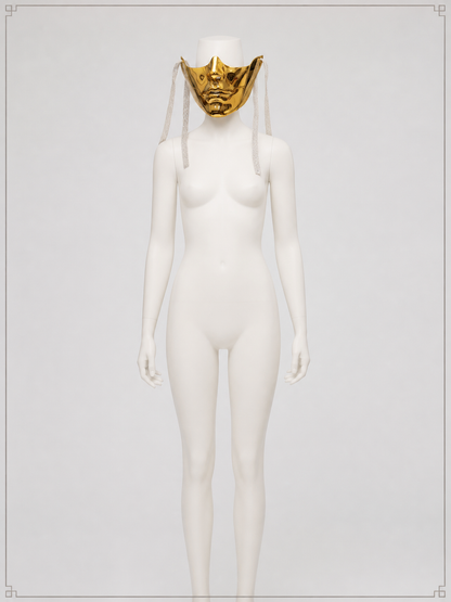 Gold and Silver Halloween Mask for Cosplay back view