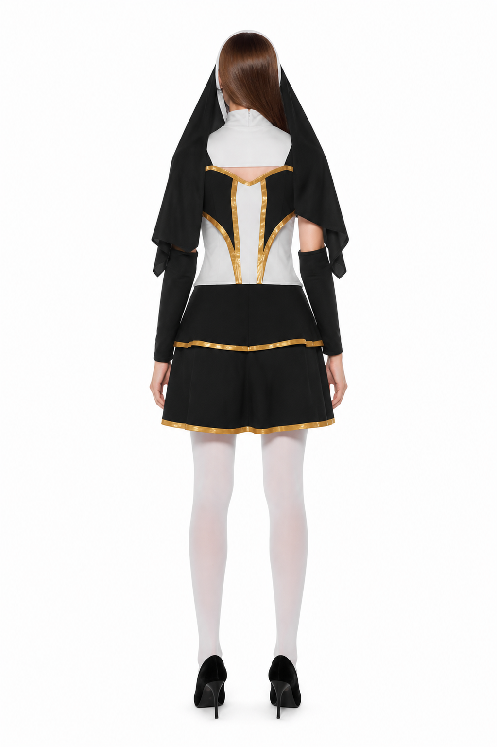 Ceremonial Vestment with a Cross and Gold Trim back view