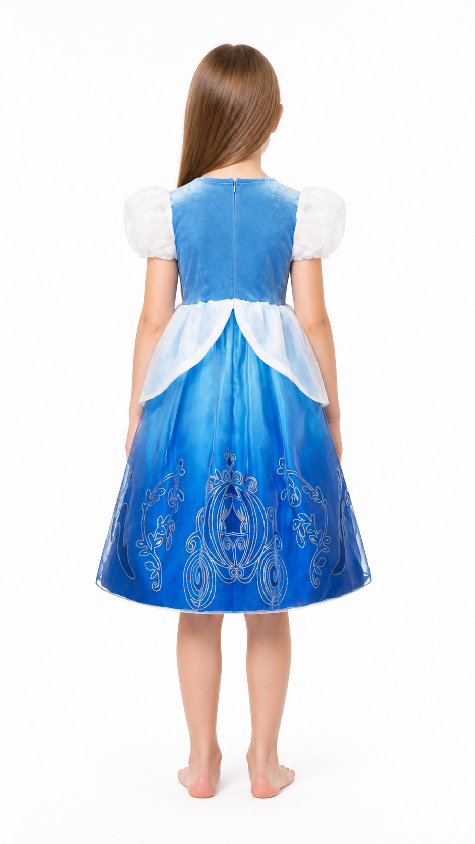 Carnival Dress with Carriage and Flower Embroidery back view