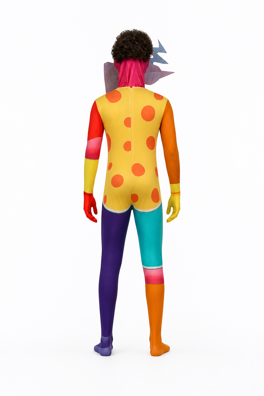 One-Piece Cosplay Costume with Long Sleeves back view