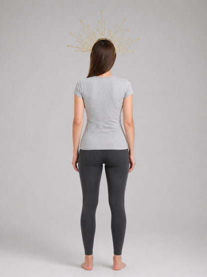 Gold Carnival Halo Headpiece with Rays back view