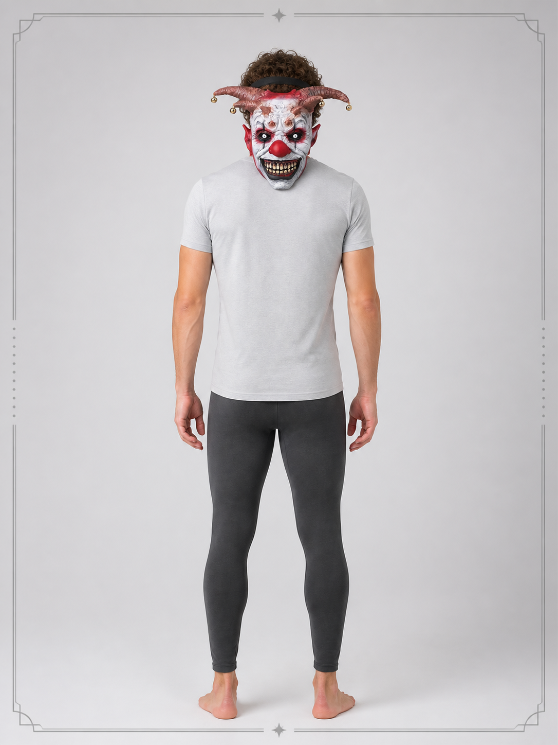 Scary Carnival Mask, Horned Clown