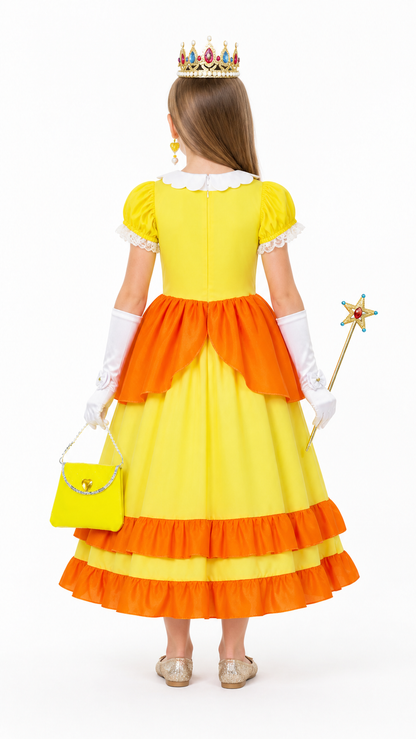 Carnival Dress-Up Costume with Crown and Magic Wand back view