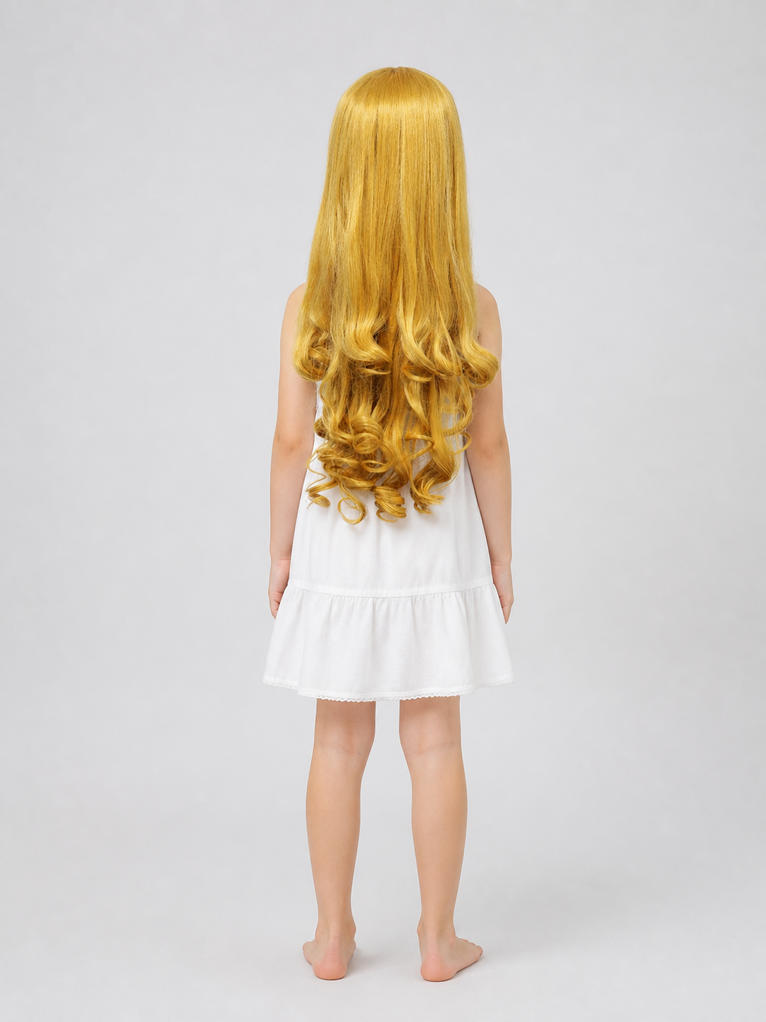 Gold-Toned Carnival Wig for Halloween and Cosplay back view