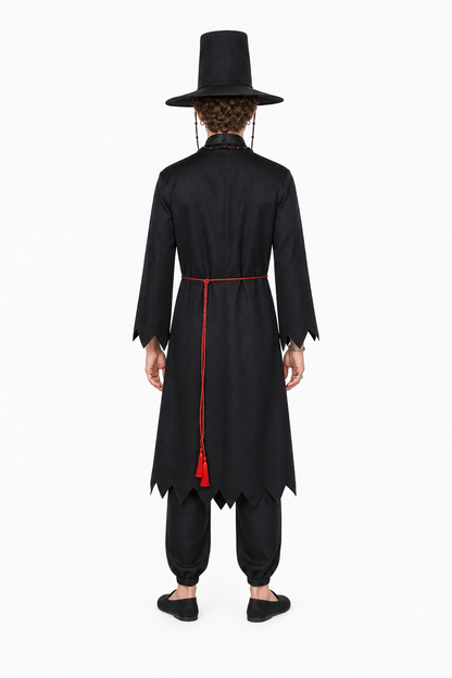 Cosplay Costume with Hat and Jewelry back view