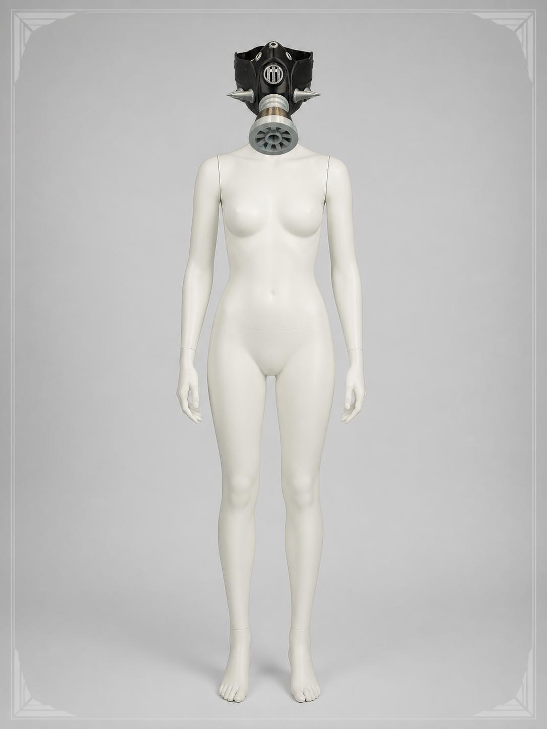 Black Cosplay Mask with Silver Spikes for Halloween back view