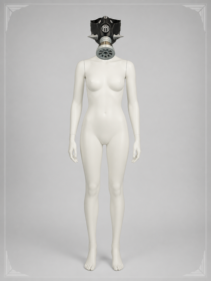 Black Cosplay Mask with Silver Spikes for Halloween back view