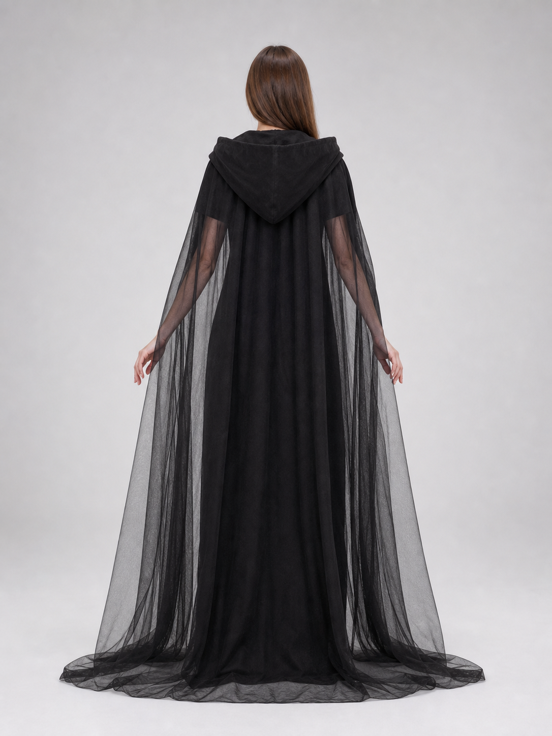 Gothic hooded costume dress for Halloween back view 2