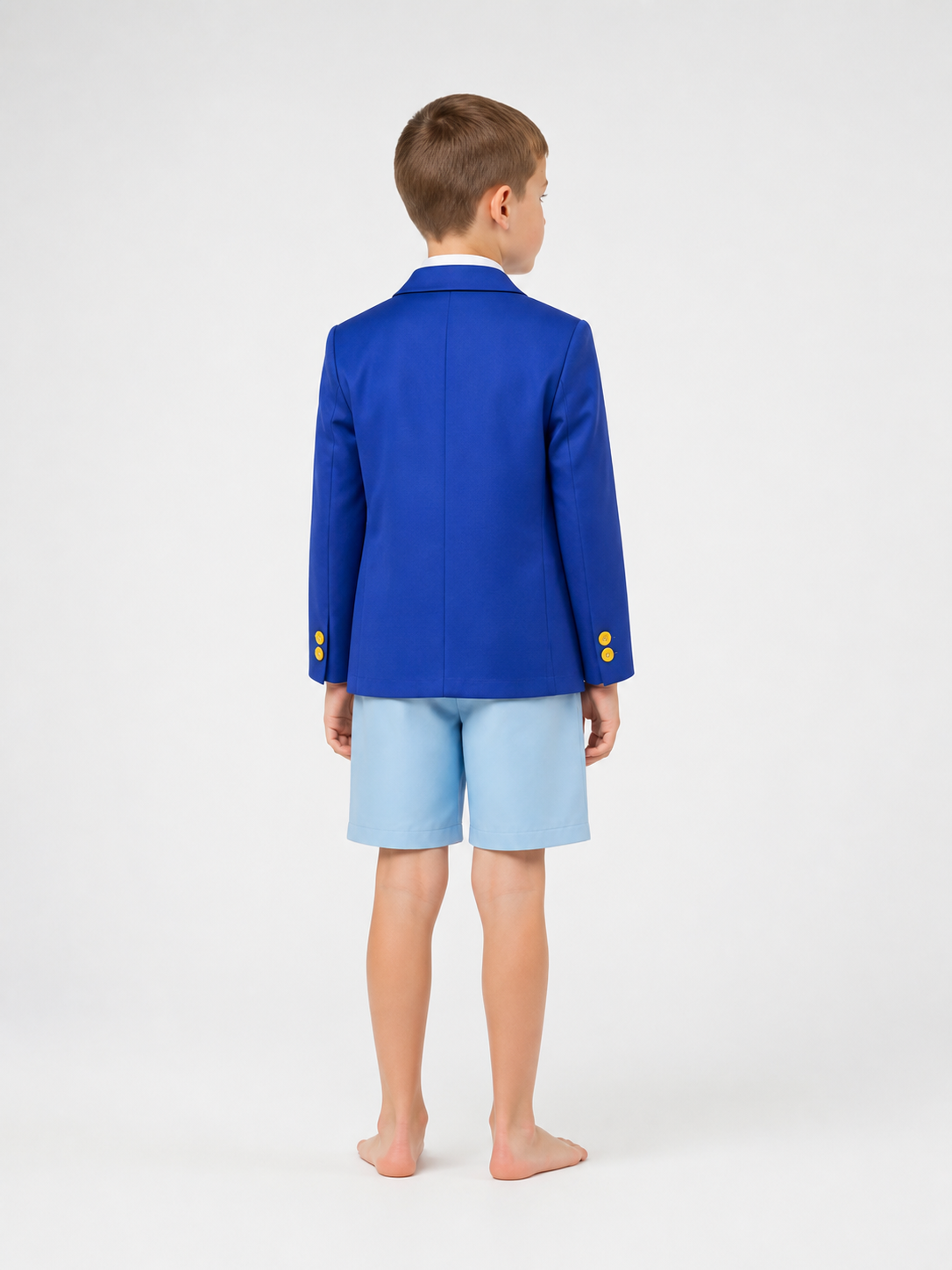 Carnival Cosplay Costume, Blue Uniform, 4 Pieces back view