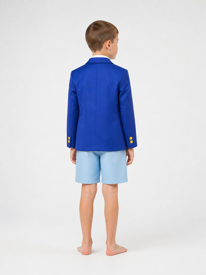 Carnival Cosplay Costume, Blue Uniform, 4 Pieces back view