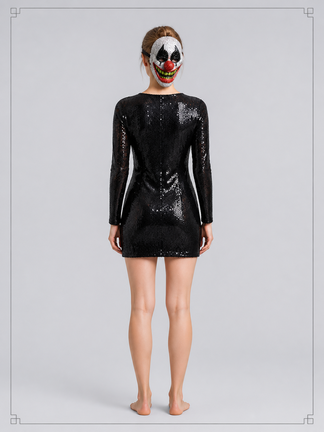 Shiny Carnival Clown Mask for Halloween back view