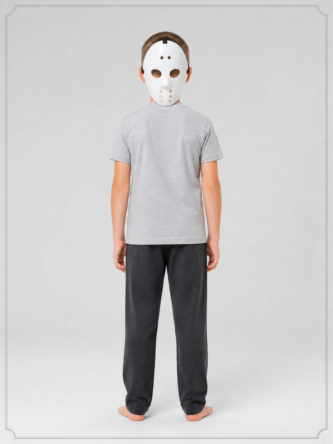 White Hockey Mask for Halloween Cosplay back view