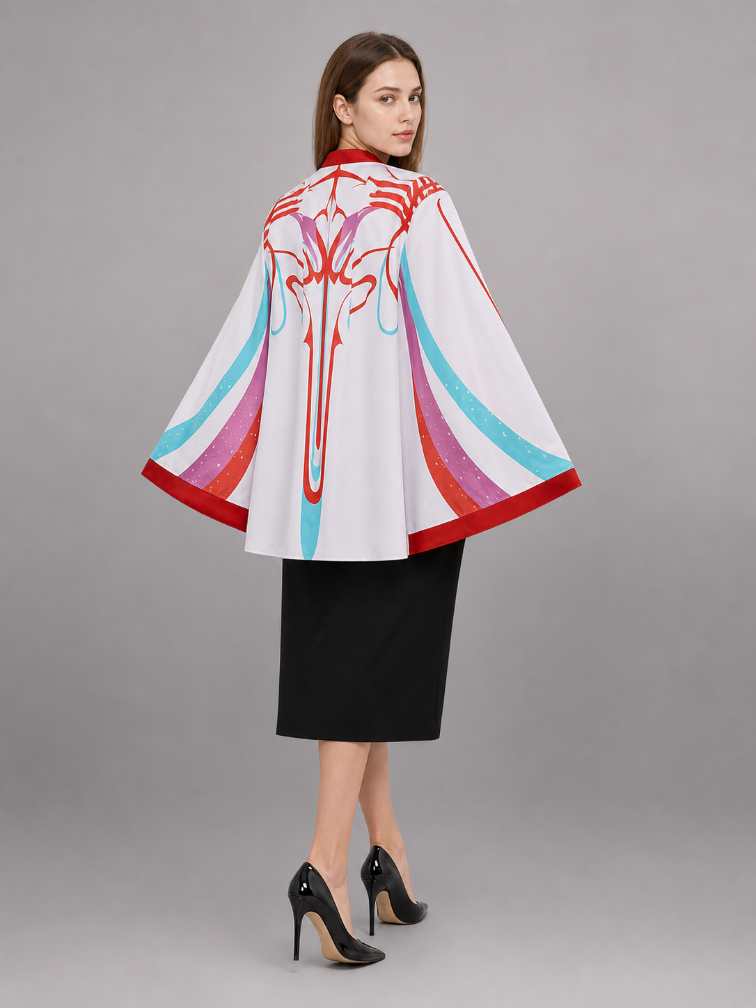 Colorful Carnival Cloak with Cosplay Print
