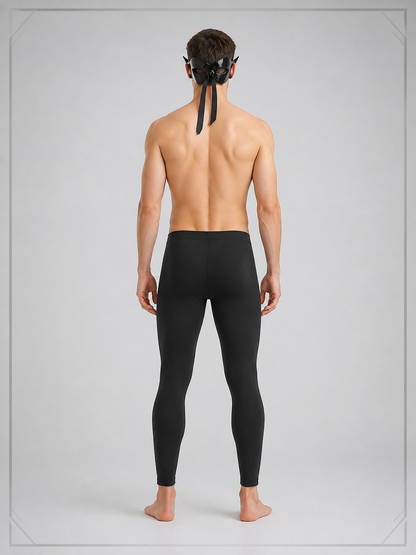 Black Halloween Mask with Pointed Ears for Cosplay back view