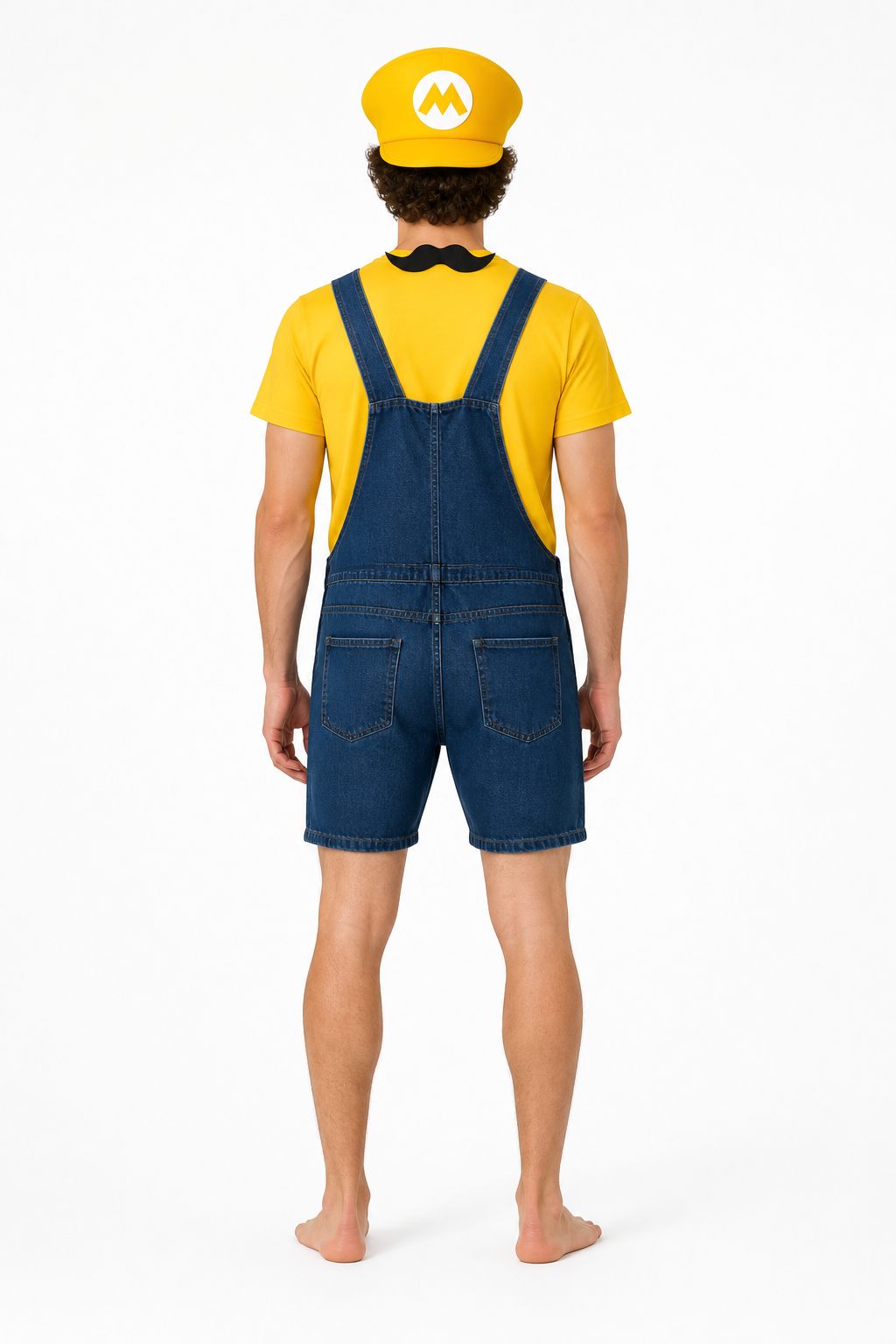 Mario Costume with T-Shirt, Shorts, and Cap back view