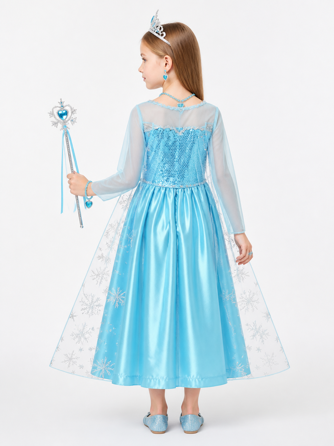 Blue Snow Queen Costume with Accessories