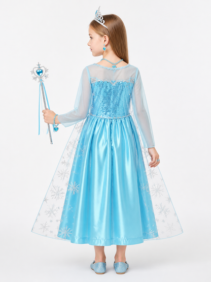 Blue Snow Queen Costume with Accessories