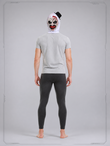 White Carnival Mask with Red and Black Details for Halloween back view